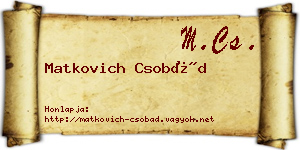 Matkovich Csobád névjegykártya